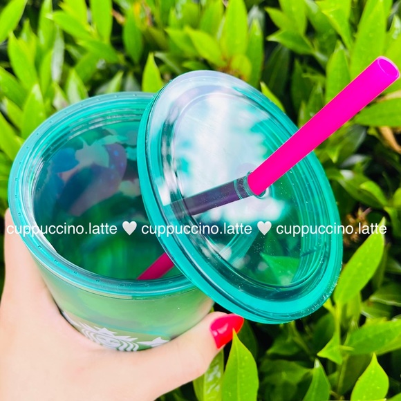 🍓LAST SET🌻Starbucks Summer 2022 Soft Touch Floral Pink & Green Grande Tumblers - Picture 15 of 16